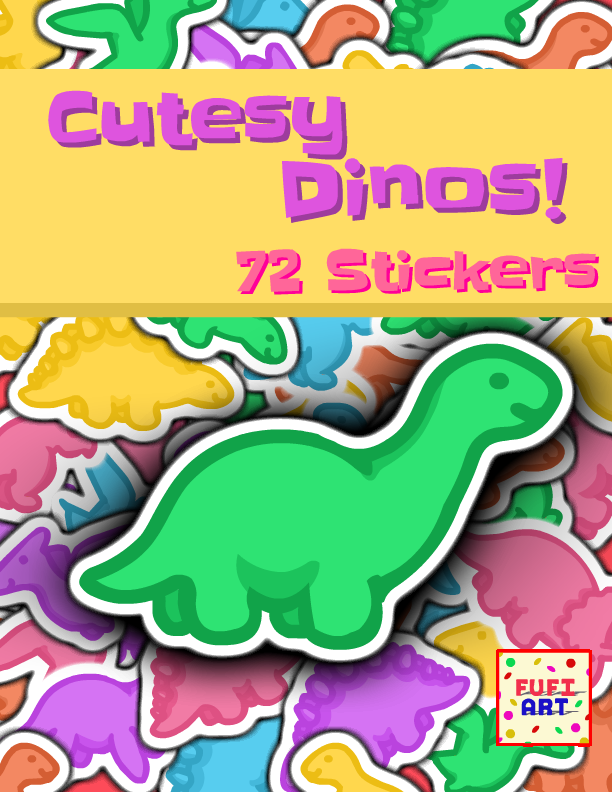 Cutesy dinosaur sticker pack